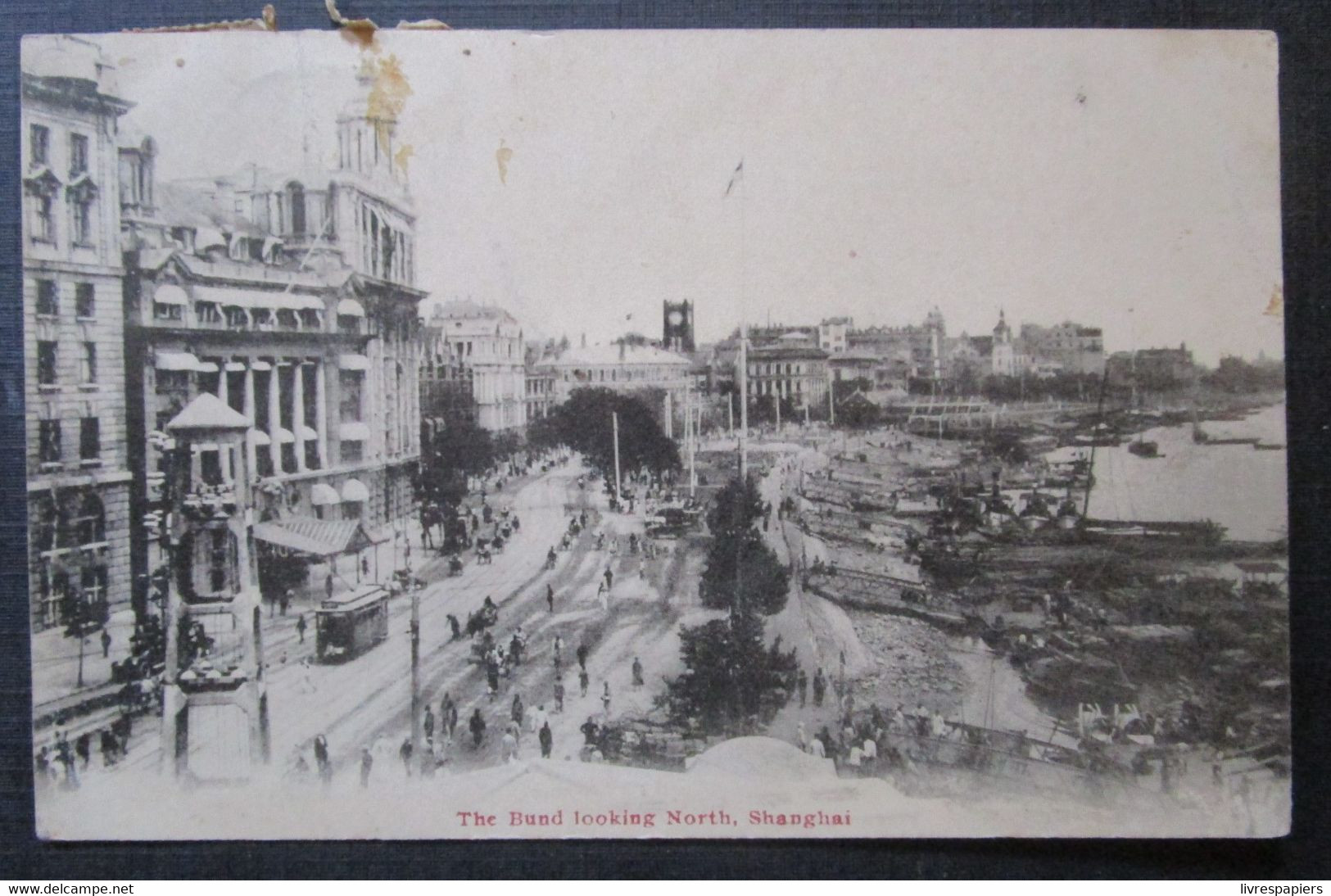 Chine Shanghai Bund Looking North Cpa Timbrée 1924 Republic China Pour Chemin Fer Tcheng Tai - Chine