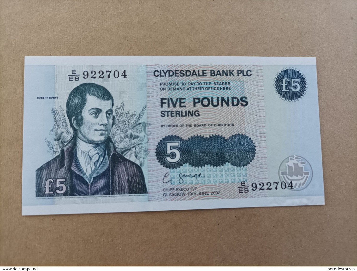 Billete De Escocia De 5 Libras, Año 2002, UNC - 5 Pounds