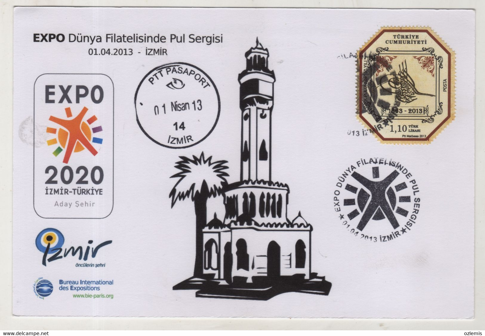 TURKEY,TURKEI,TURQUIE ,IZMIR ,2013 ,STAMP EXHIBITION , POSTCARD - Briefe U. Dokumente