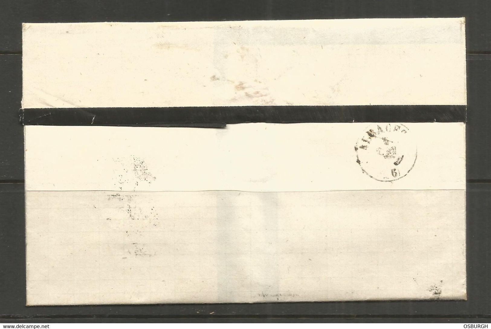 SPAIN. 1872. FOLDED MOURNING ENVELOPE. MADRID TO ALBACETE. R DE CESPEDES SOBRINOS. - Lettres & Documents