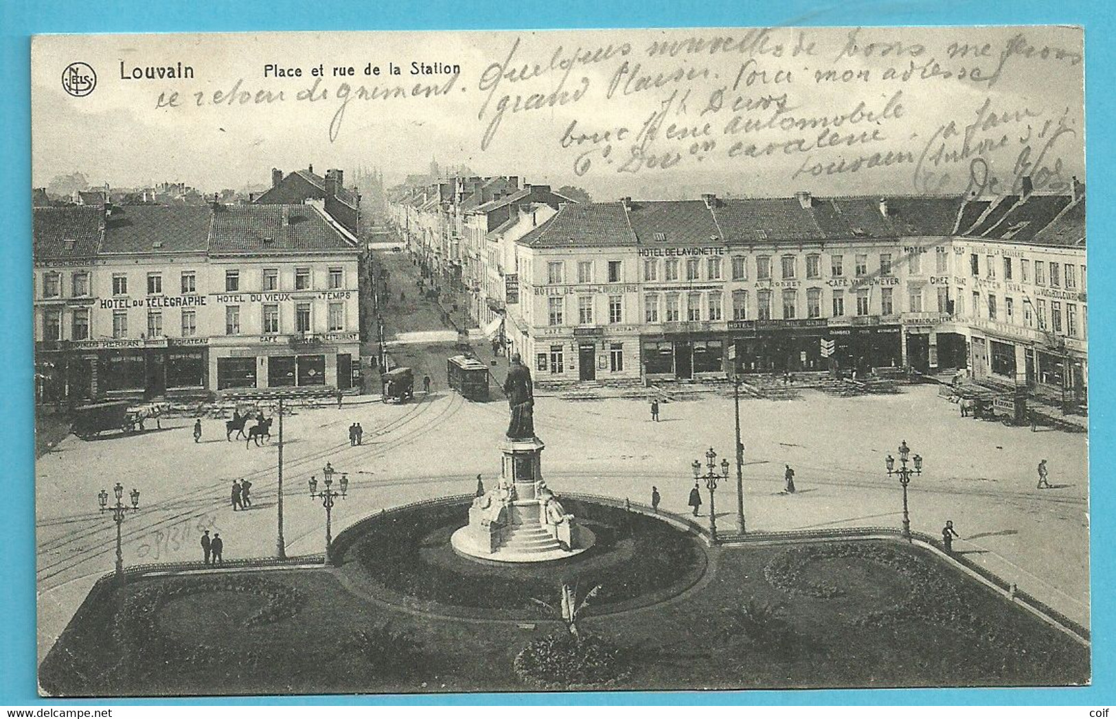 Kaart Stempel LEUVEN / LOUVAIN 3D Op 16/08/1914 Naar GHLIN Op 20/08/1914 (Offensief W.O.I) - Zone Non Occupée