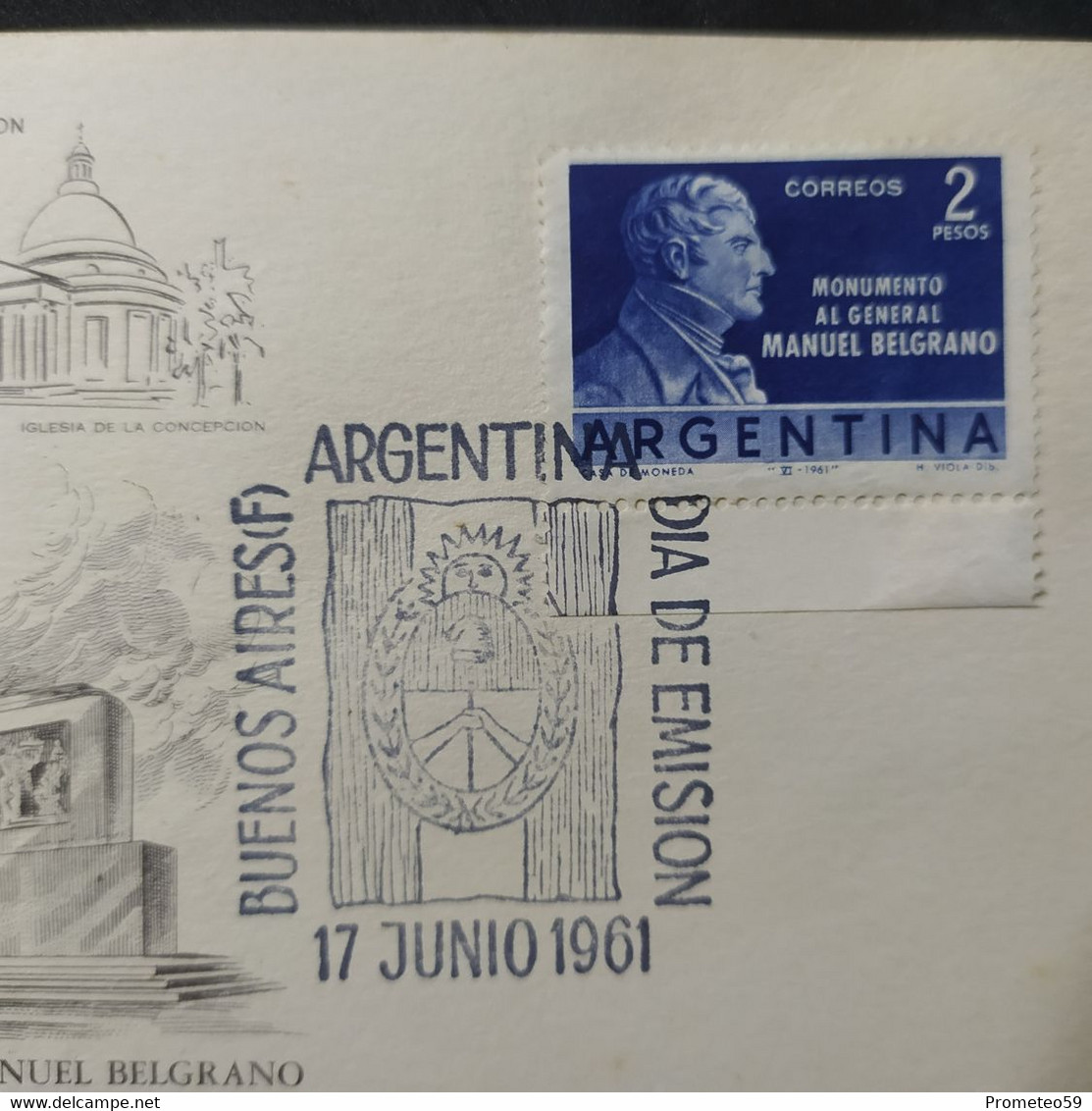Día De Emisión – Emisión Recordatoria Inauguración Monumento Al Gral. Manuel Belgrano – 17/6/1961 Buenos Aires Argentina - Booklets