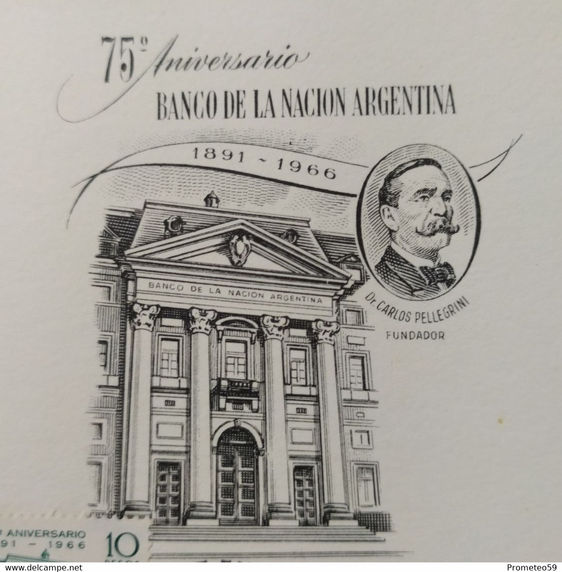 Día De Emisión – 75 Aniversario Fundación Del Banco De La Nación Argentina - 5/11/1966 - Markenheftchen