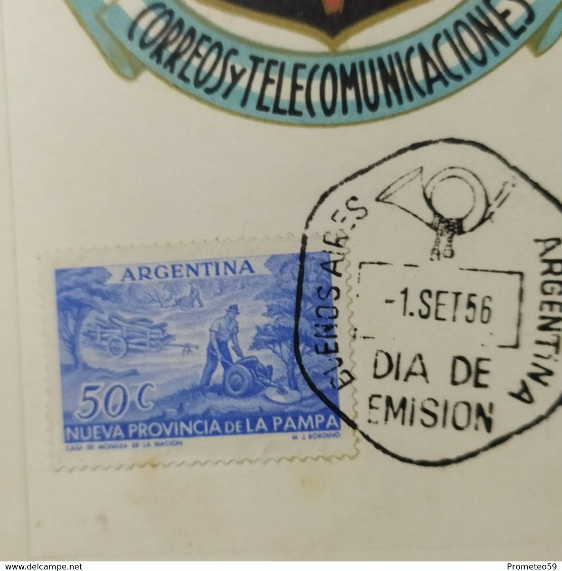 Día De Emisión - Nueva Provincia De La Pampa – 1/9/1956 – Argentina - Markenheftchen