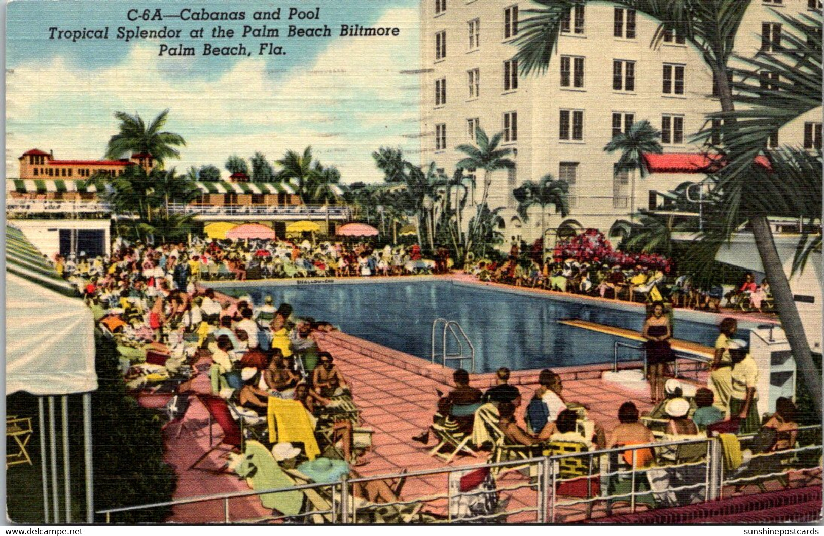 Florida Palm Beach The Biltmore Cabanas And Pool 1951 - Palm Beach
