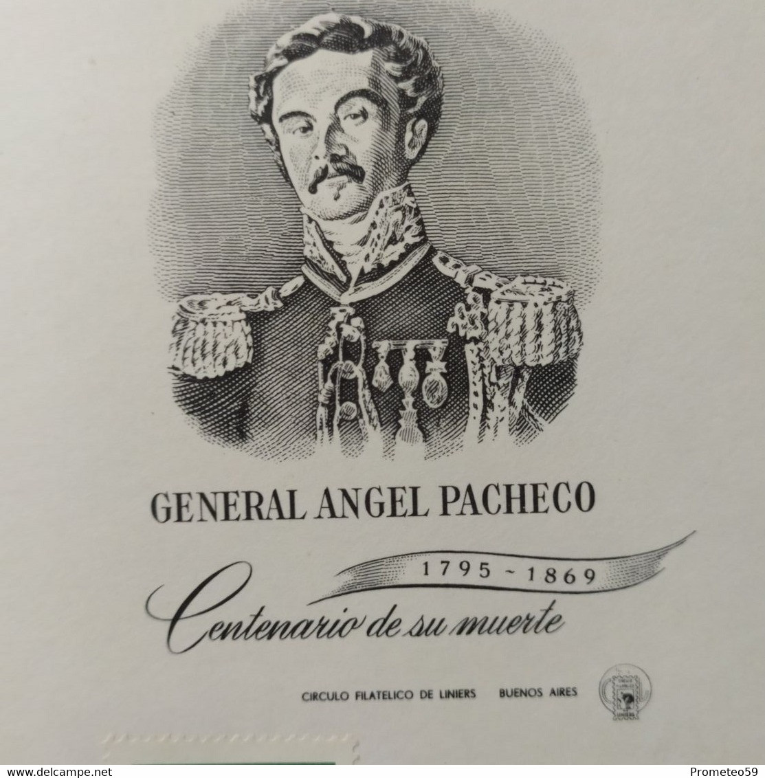 Día De Emisión - Gral. Angel Pacheco - Centenario De Su Muerte - 8/11/1969 - Markenheftchen