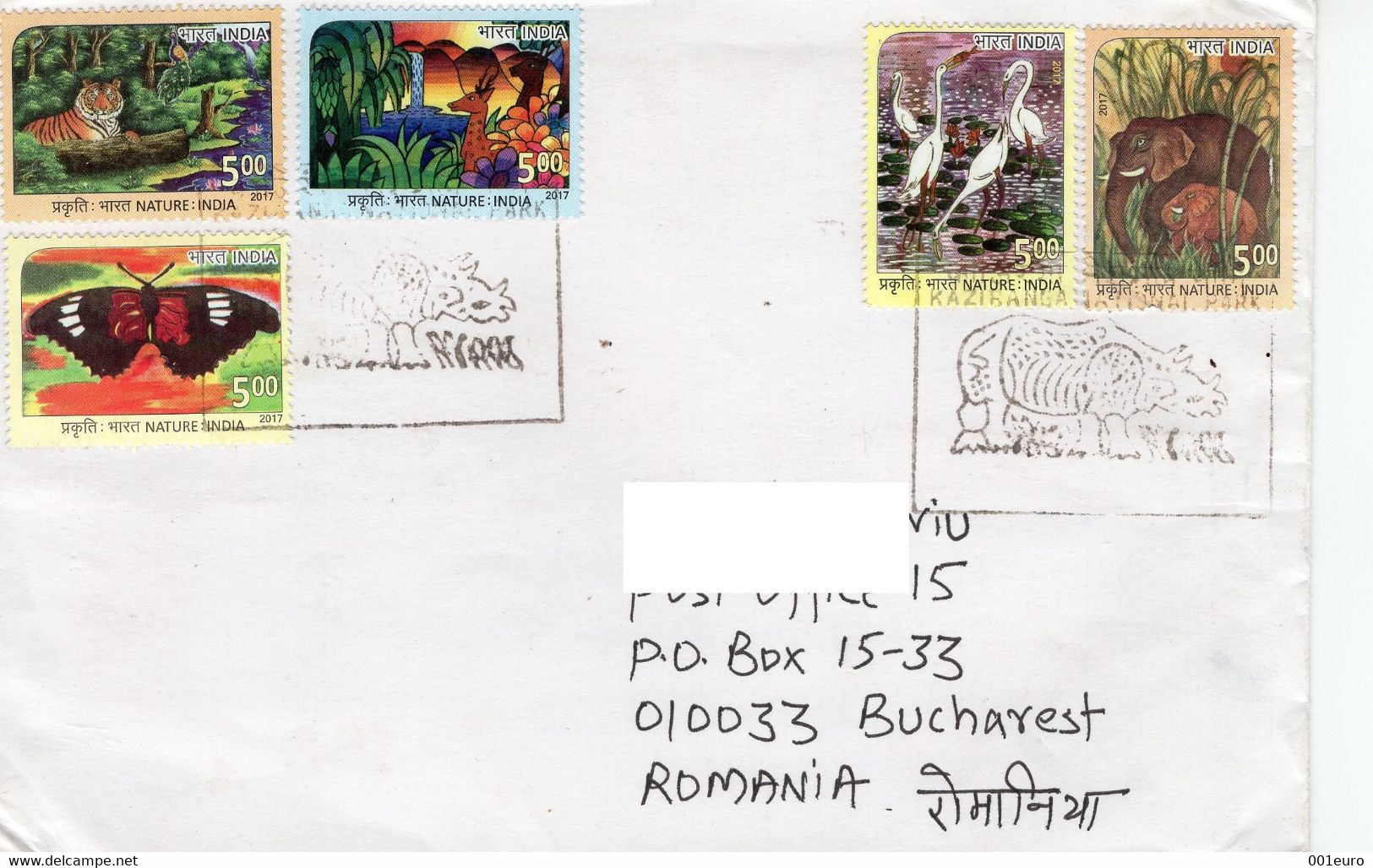 INDIA 2018: FAUNA, Cover Sent To Romania - Registered Shipping! - Gebraucht