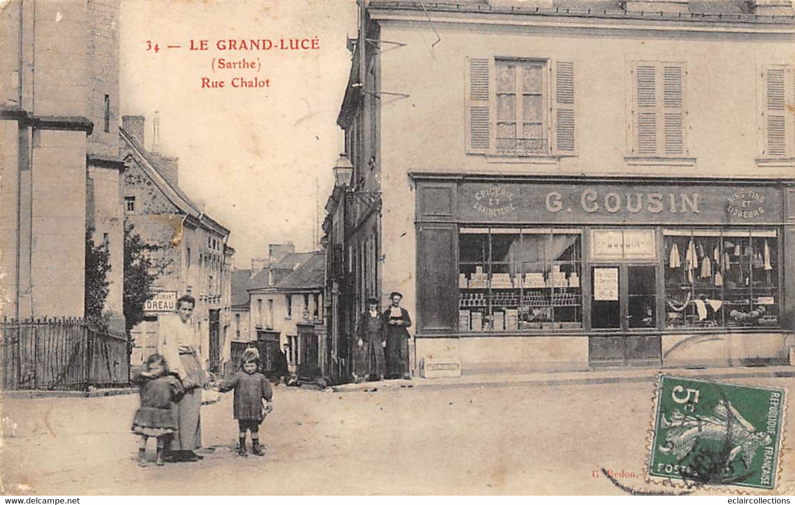 Le Grand Lucé     72        Rue Chalot   Magasin Cousin Vins Et Liqueurs       (voir Scan) - Le Grand Luce