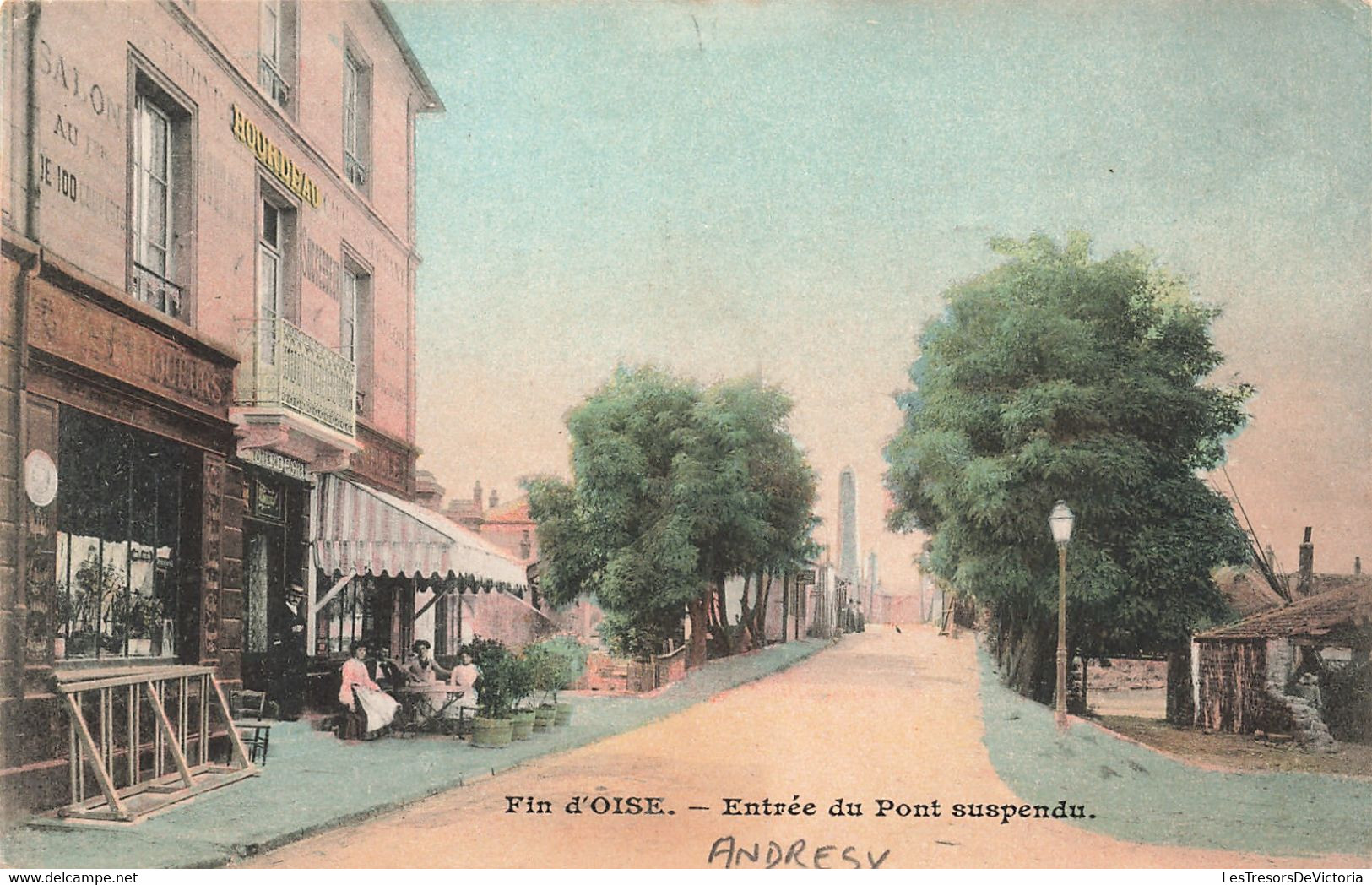 CPA - France - Andressy - Fin D'oise - Entrée Du Pont Suspendu - Fantaisie  - Coloré - Animé - Hourdeau - Andresy