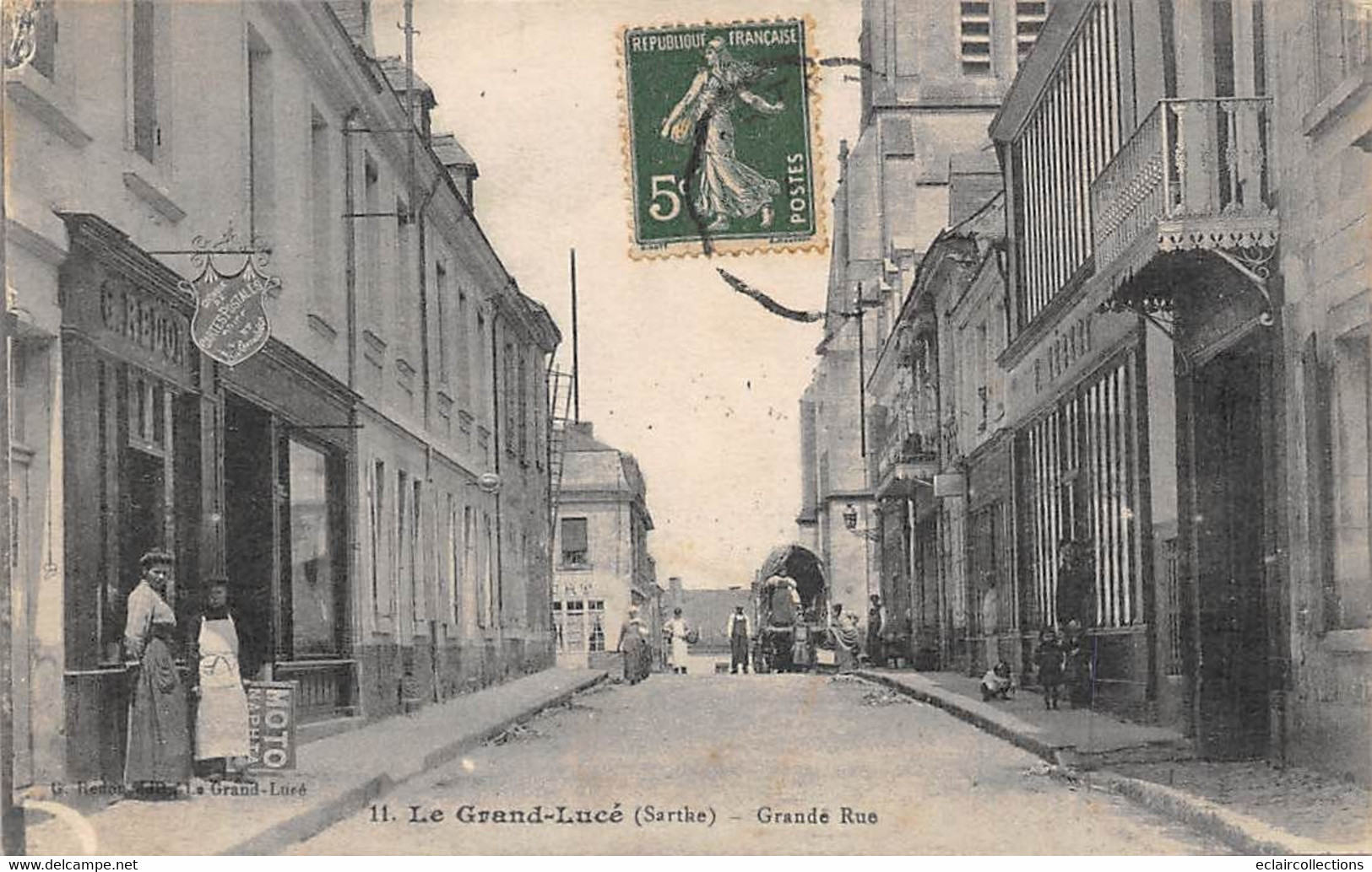Le Grand Lucé     72        Grande Rue. Commerce Grand Choix De Cartes Postales    (voir Scan) - Le Grand Luce