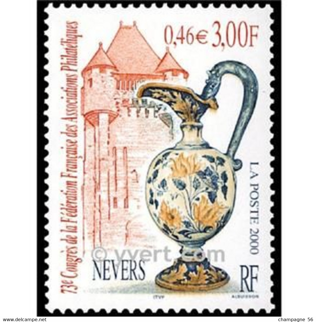 FRANCE 2000  N° 3329  OBLITERE  12.9 .2000 NUANCE COULEUR  LAMPE U V  /SCANNE 3 PAS A VENDRE - Used Stamps