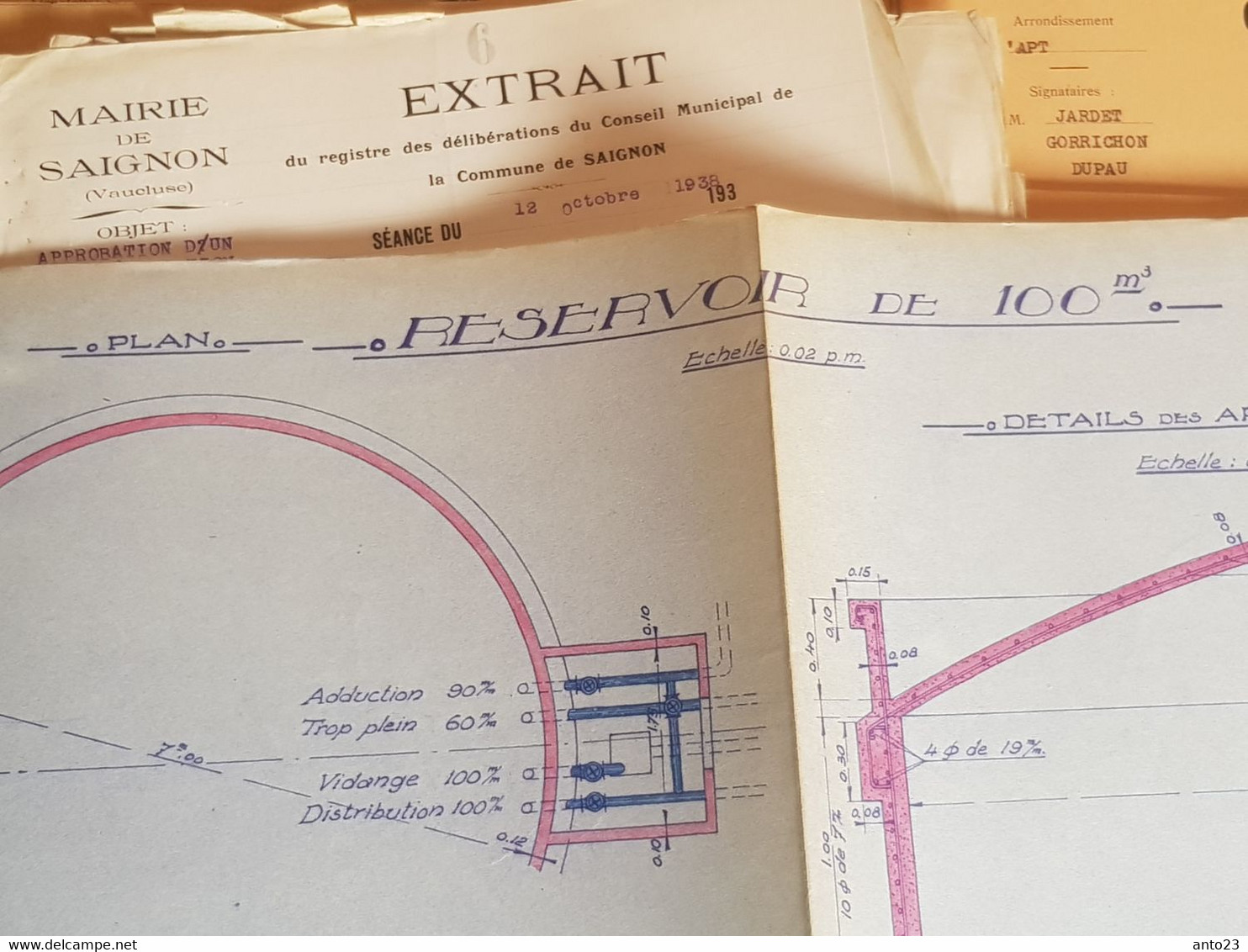 PLAN TECHNIQUES POUR L APPROVISSIONNEMENT EN EAU DE LA COMMUNNE DE SAIGNON VAUCLUSE FRANCE ARCHIVES