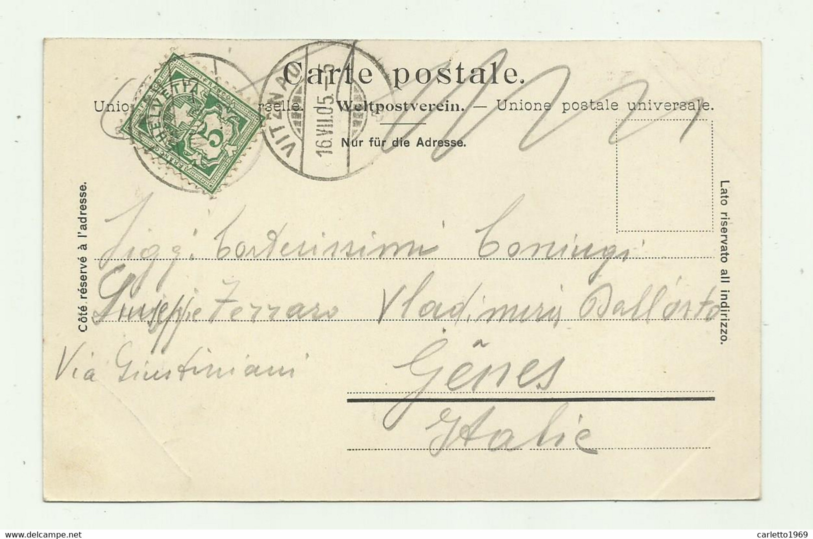 VITZNAU 1905  - VIAGGIATA   FP - Vitznau