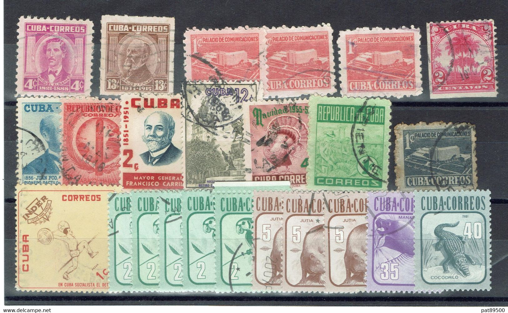 CUBA Lot VRAC De 24 Timbres Oblitérés Avec Quelques Doublons 3 Centimes Le Timbre / Modifiable Sur Demande - Collezioni & Lotti