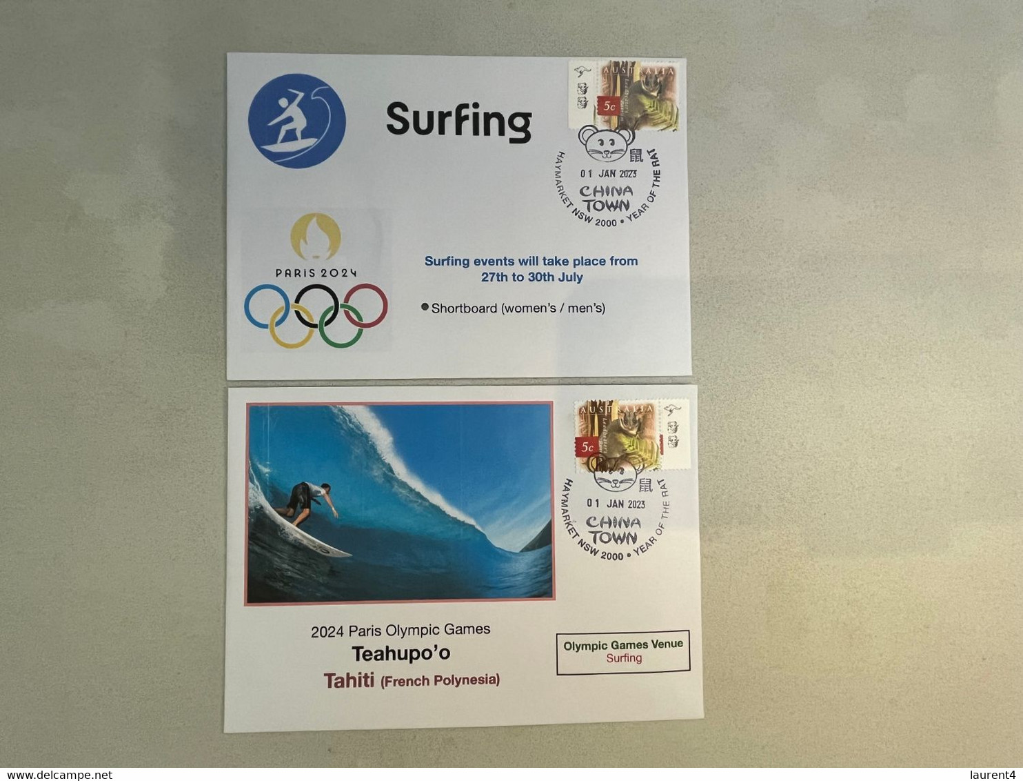 (3 N 44) Paris 2024 Olympic Games - Olympic Venues & Sport - Tahiti - Surfing (2 Covers) - Estate 2024 : Parigi