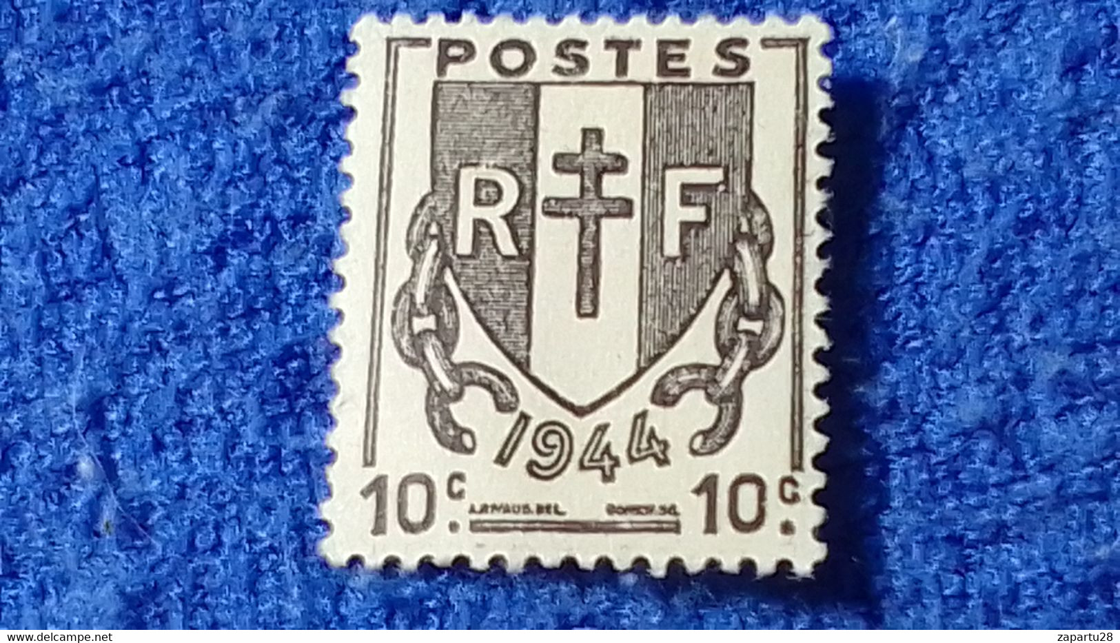 FRANSA-1945-46 -10c.COAT OF ARMS DAMGASIZ - Sonstige & Ohne Zuordnung