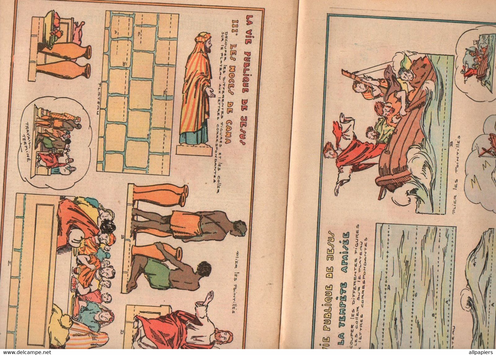 Bernadette N°390 Les Enfants Sauvés - A Découper Et Monter Jésus Les Noces De Cana Et La Tempête Apaisée...1937 - Bernadette