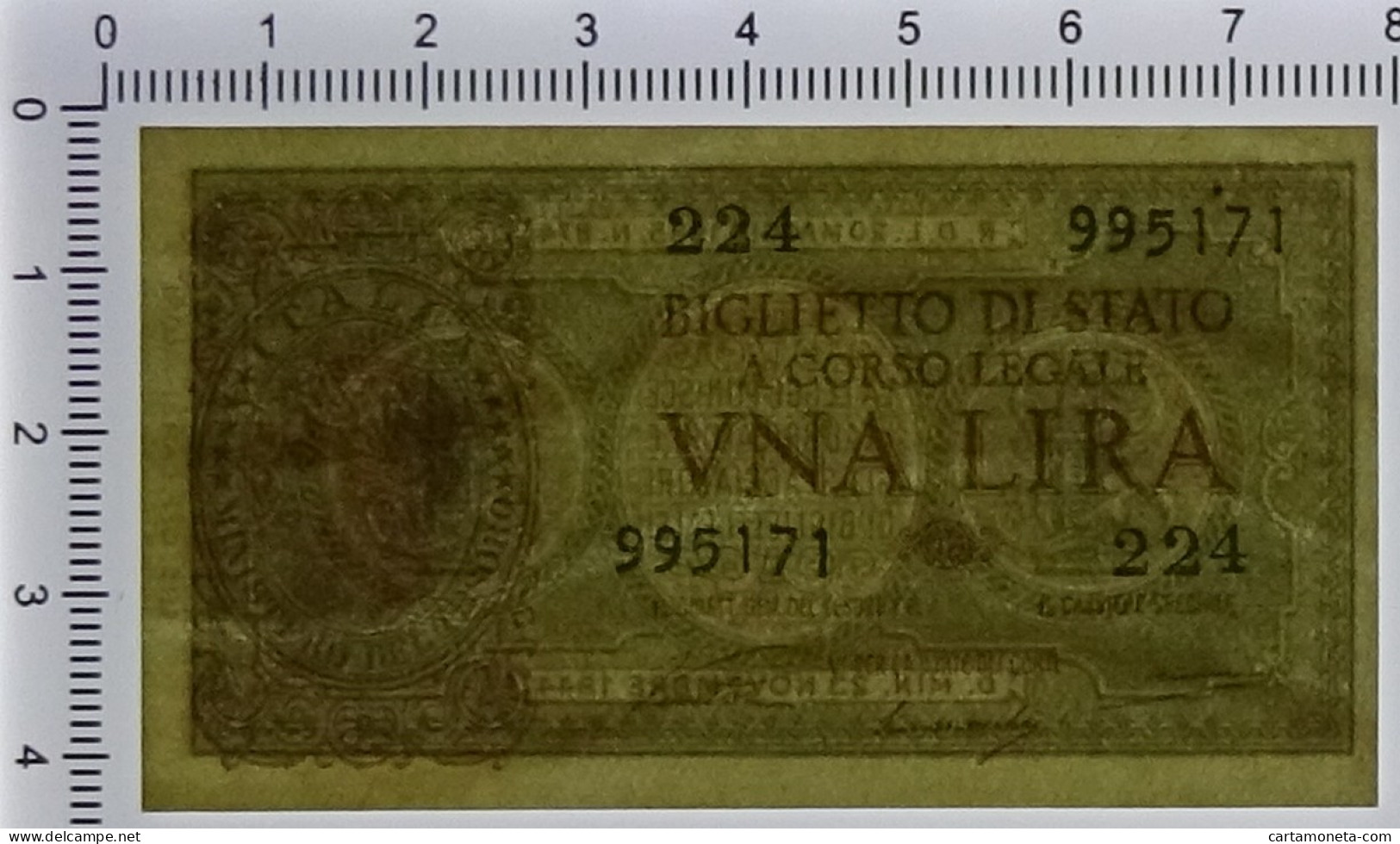 1 LIRA BIGLIETTO DI STATO LUOGOTENENZA UMBERTO VENTURA 23/11/1944 FDS - Andere