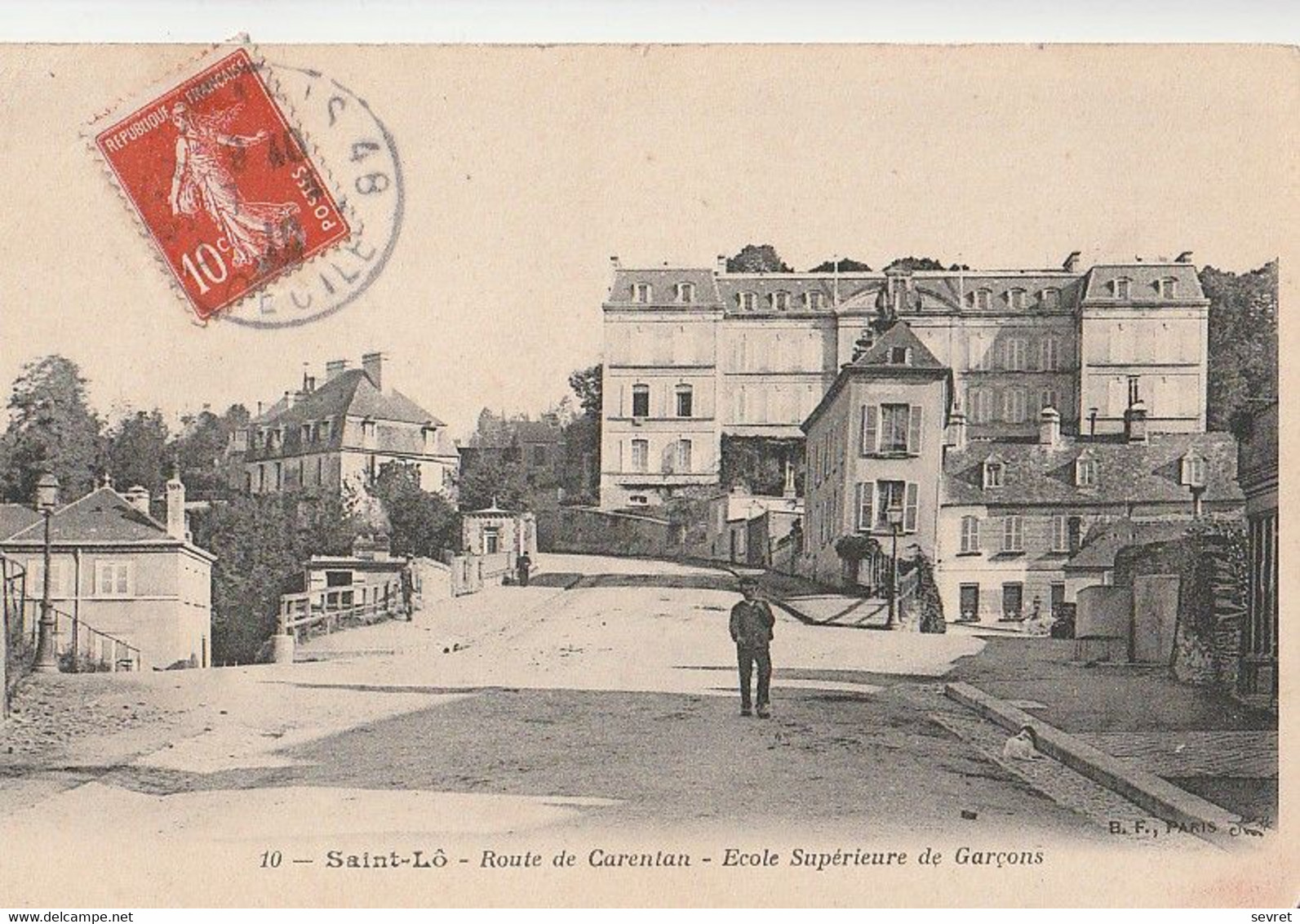 SAINT-LO. - Route De Carentan - Ecole Supérieure De Garçons. Carte RARE - Saint Lo