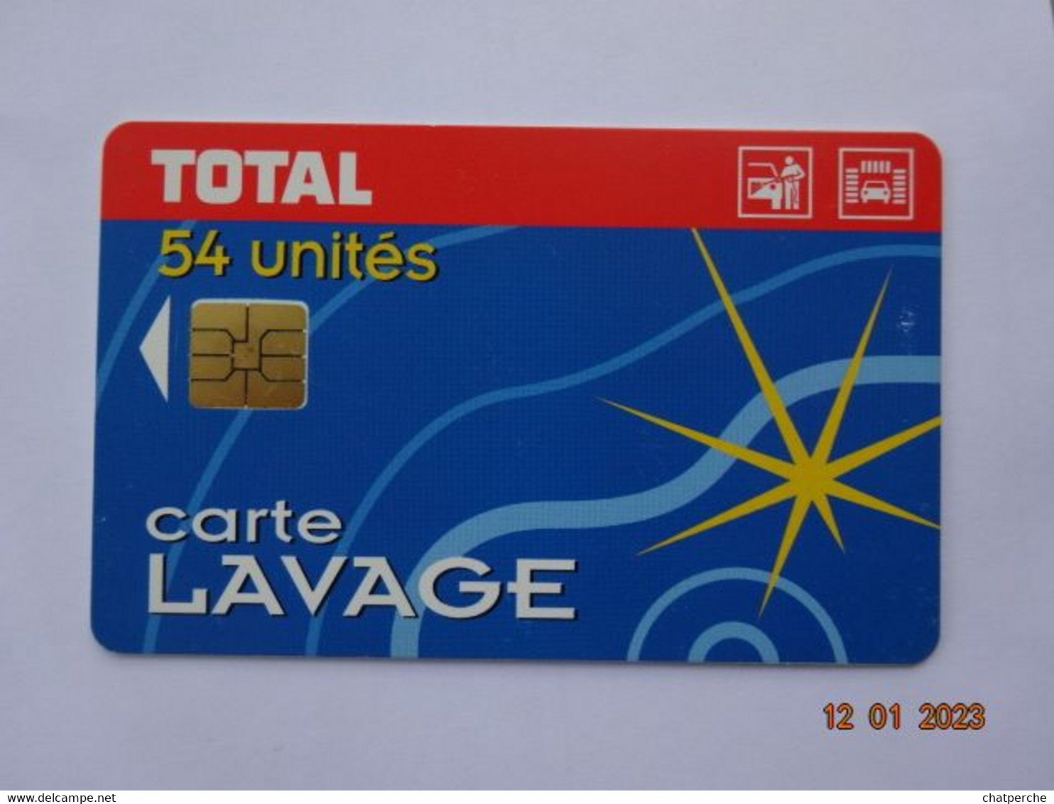 CARTE A PUCE CHIP CARD  CARTE LAVAGE AUTO TOTAL 54 UNITES 400 STATIONS - Car Wash