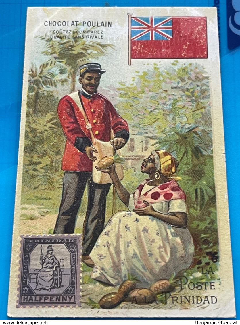 Carte Image Chromo Chocolat Poulain - -Les Antilles - La Poste à La Trinidad  - - Schokolade