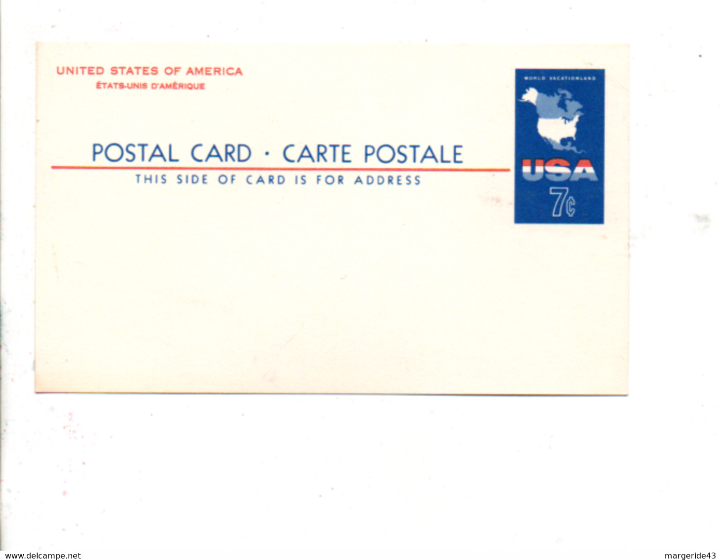 USA ETATS UNIS ENTIER CARTE WORLDVACATIONLAND  NEUF - 1961-80