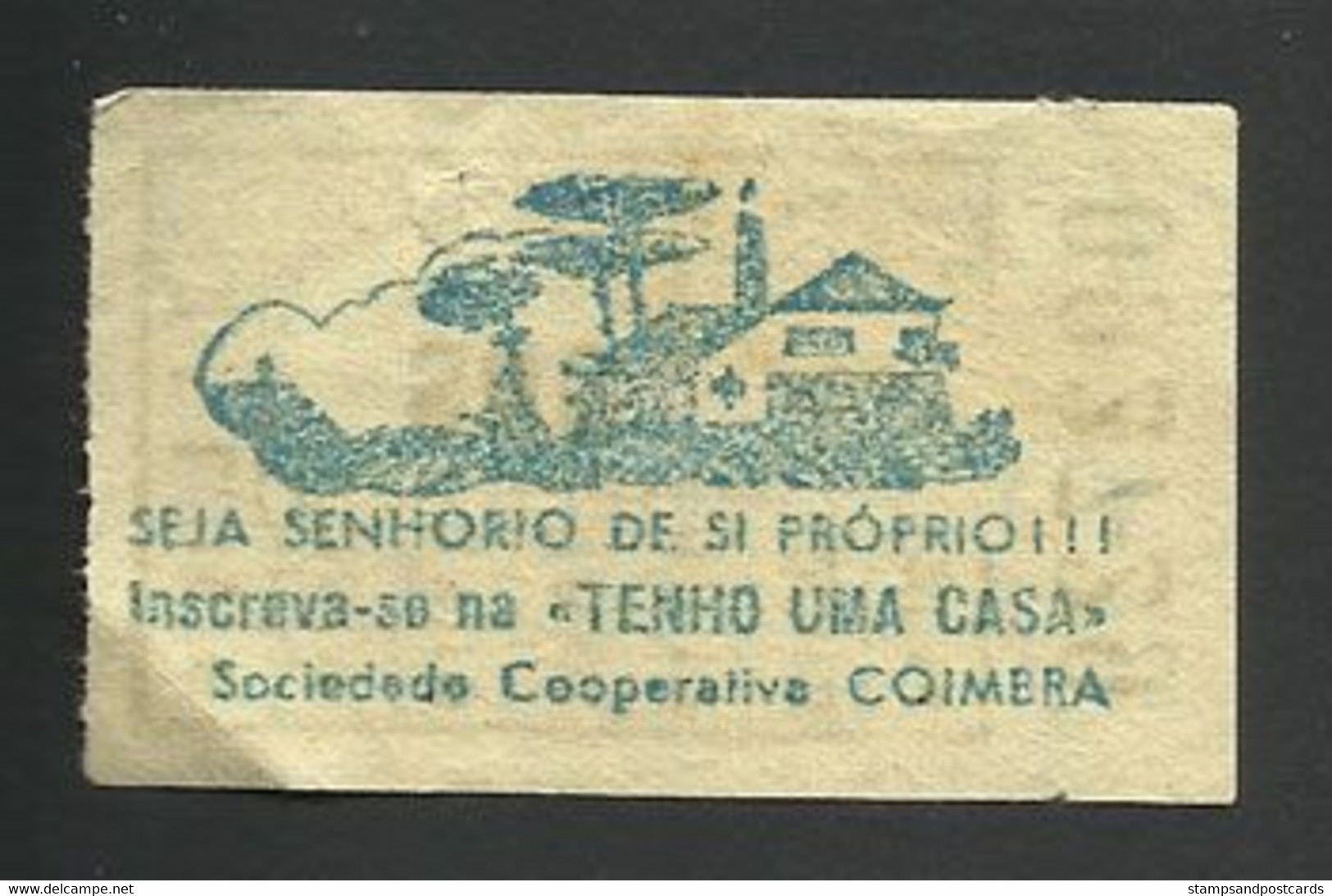 Tramway Et Bus Lisbonne Carris Portugal Billet Pub Coopérative Habitation Coimbra Tram Advert Ticket Housing Cooperative - Europa