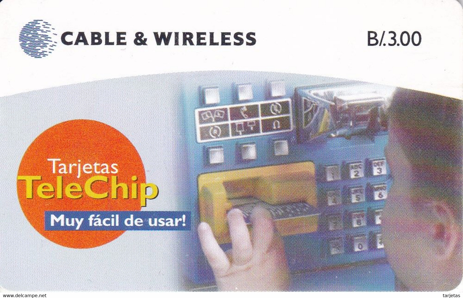 (CHIP ROJO) TARJETA DE PANAMA DE CABLE & WIRELESS DE TARJETAS TELECHIP - Panama