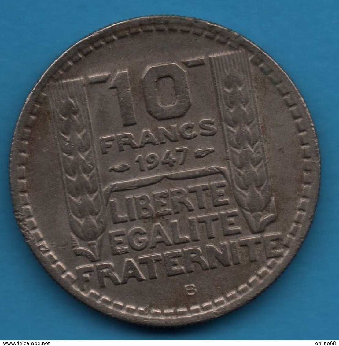 FRANCE 10 FRANCS 1947 B KM# 909 Turin Petite Tête - 10 Francs