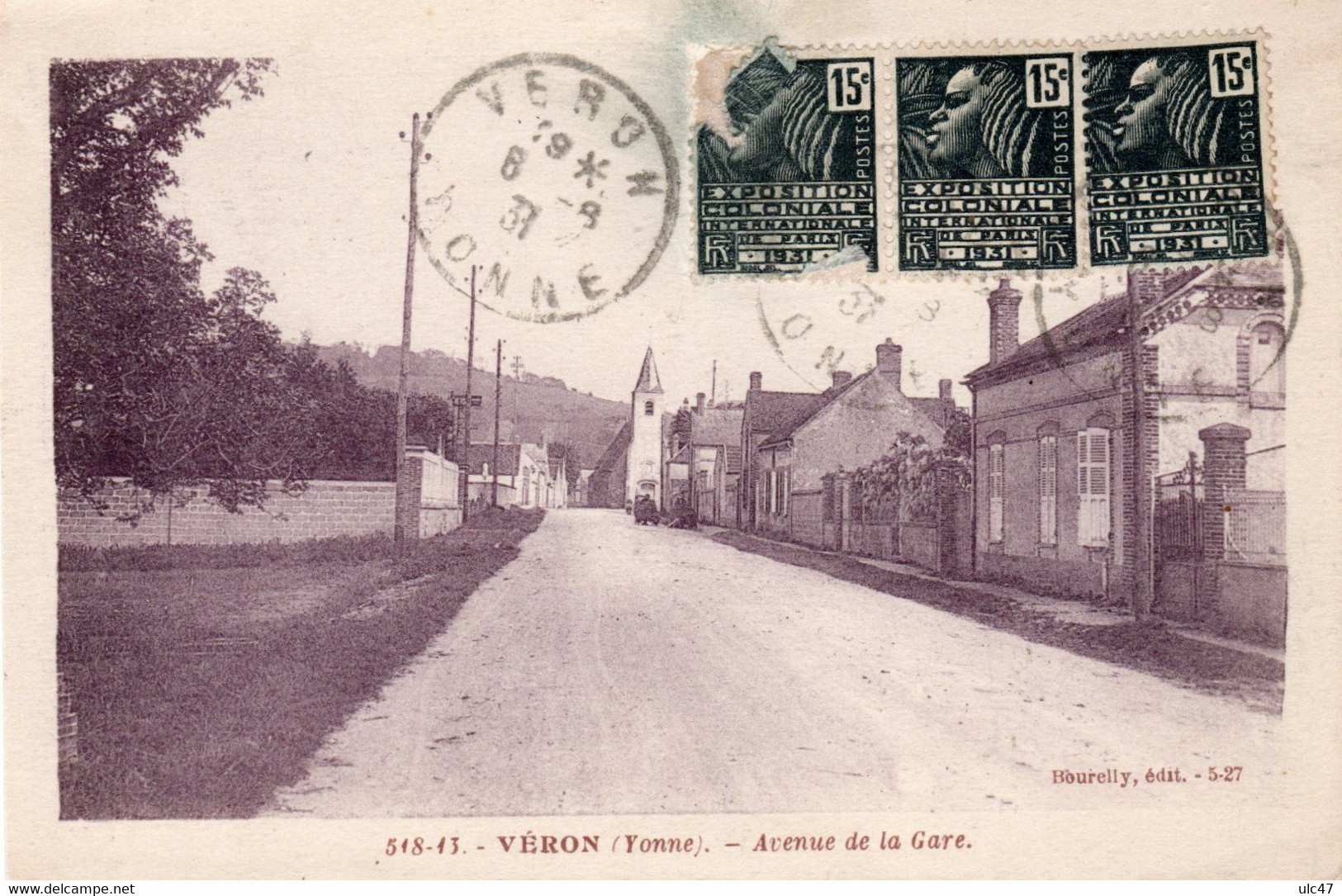 - 89 - VERON (Yonne) - Avenue De La Gare. - Scan Verso - - Veron