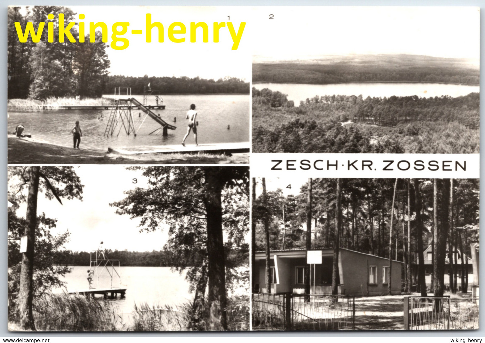 Zossen Lindenbrück Zesch Am See - S/w Mehrbildkarte 2   Mit Kinderferienlager Und Strandbad - Zossen