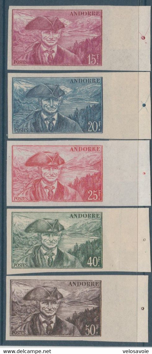 ANDORRE N° 100/118 SAUF N° 108A EN NON DENTELES  ** CHARNIERE SUR LE BORD DE FEUILLE TTB - Unused Stamps