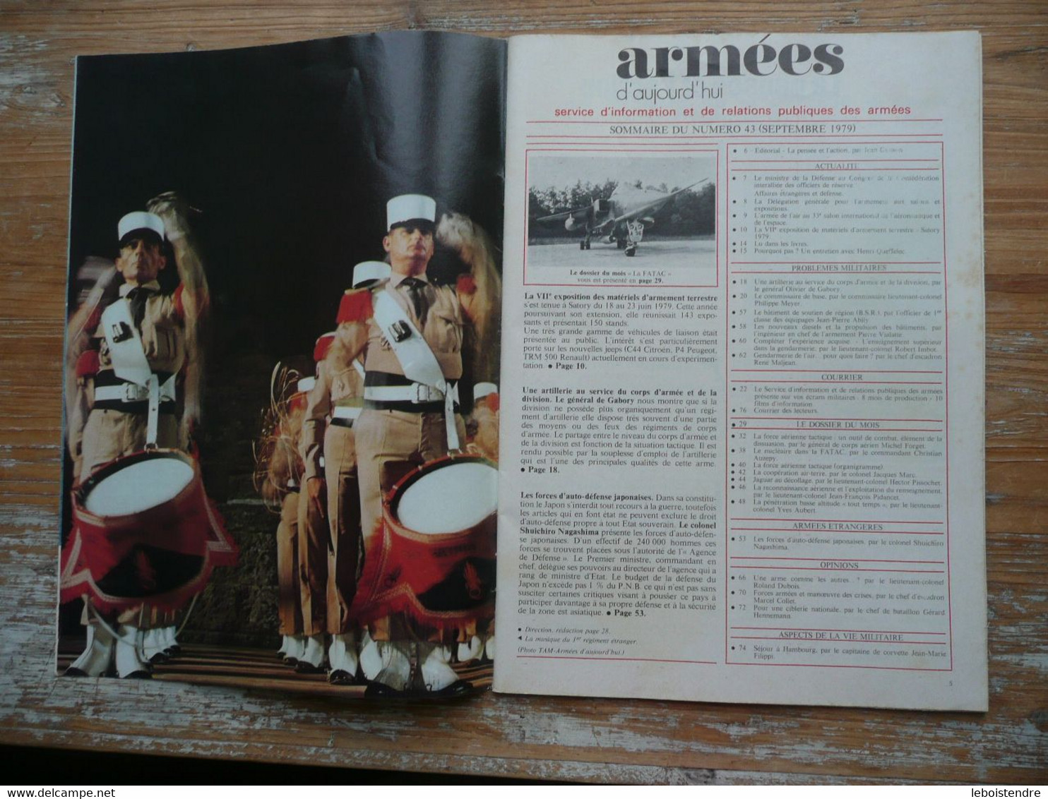 ARMEES D AUJOURD'HUI N° 43 SEPTEMBRE 1979 MENSUEL SATORY 1979 FORCES D AUTO-DEFENSE JAPONAISES FORCE AERIENNE TACTIQUE - Français