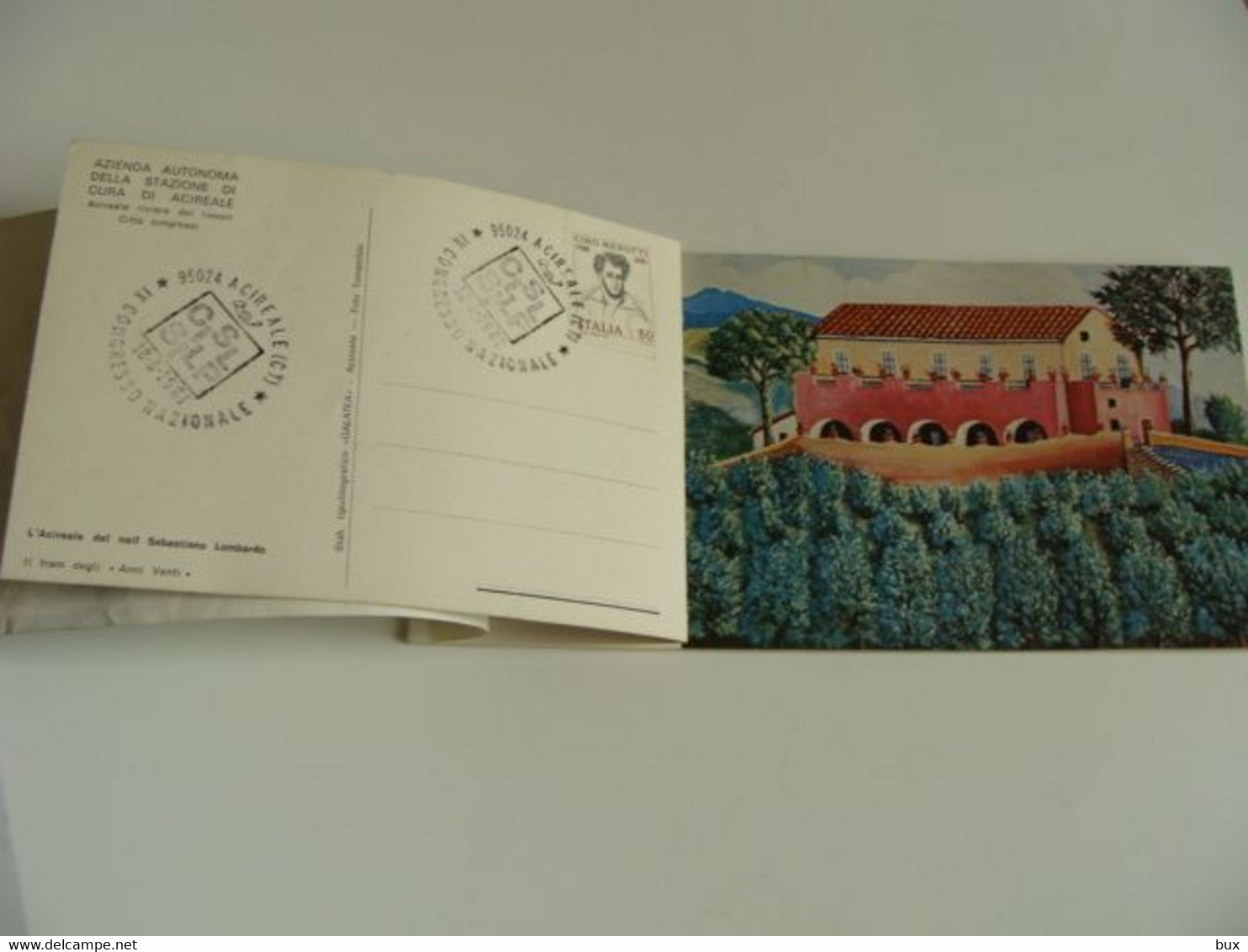 1981  ACIREALE FOLDER BOX CARTOLINE PITTORE NAIF FDC  CON MATRICE  SLP CISL - CONGRESSO  Sindacato Lavoratori Poste CISL - Acireale