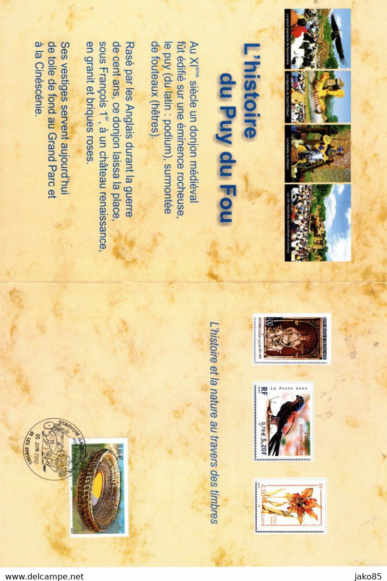- FRANCE - 2002 - YT N° BC 3470 - Oblitéré - Curiosité - Arène Nimes - Souvenir Puy Du Fou - Sous Enveloppe - TB - Used Stamps