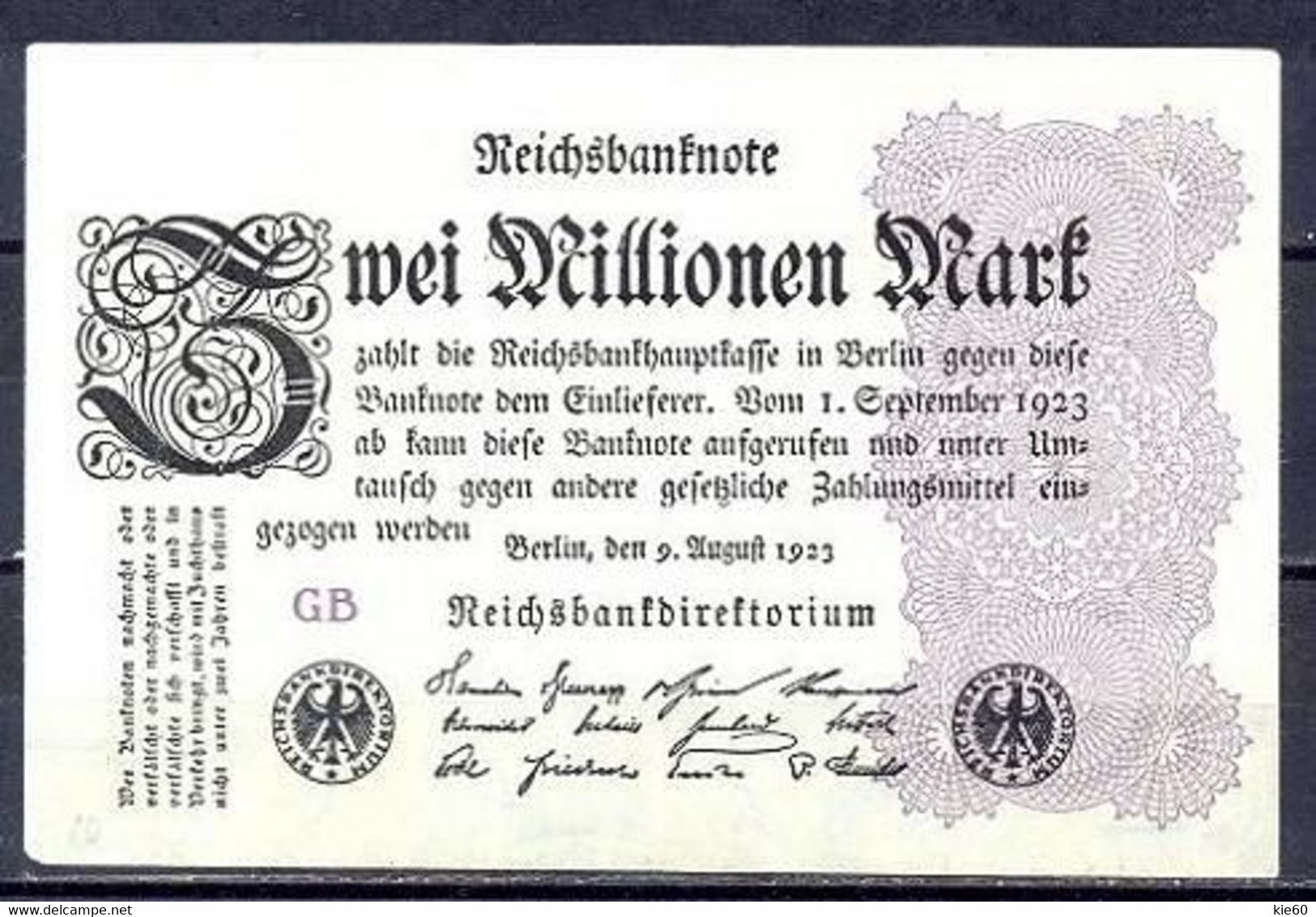 Germany - 1923 - 2 000 000 Mark  - Wmk Laticce.. R103d.. UNC - 2 Millionen Mark