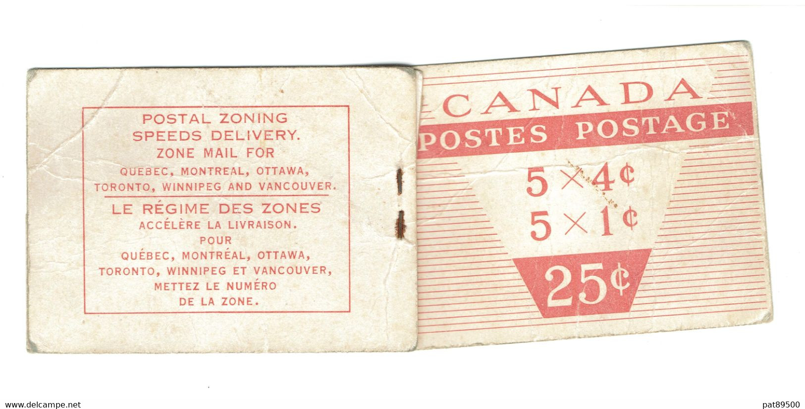 CANADA Carnet De 1962 /  8 Timbres Neufs (sur 10)  / Façiale 20 C Sur 25 Initial / YT 328 Et 331 / OFFRES OK. - Pages De Carnets