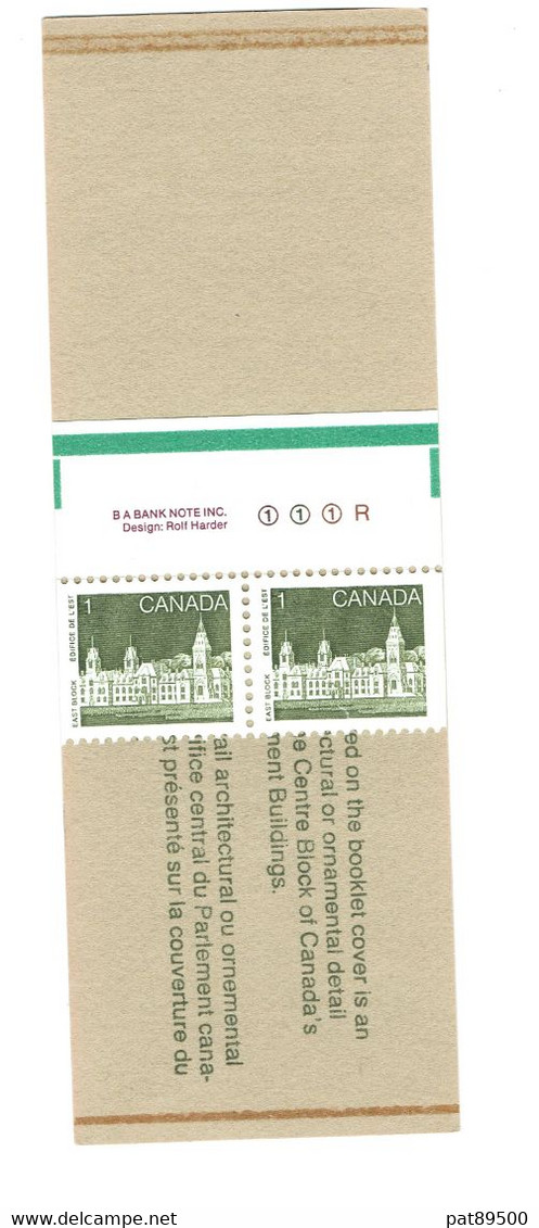 CANADA Carnet INCOMPLET De  2 Timbres Neufs Sur 4 - Paginas De Cuadernillos
