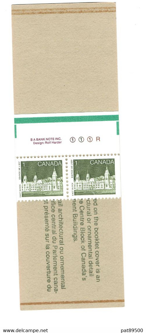 CANADA Carnet INCOMPLET De  2 Timbres Neufs Sur 4 - Heftchenblätter