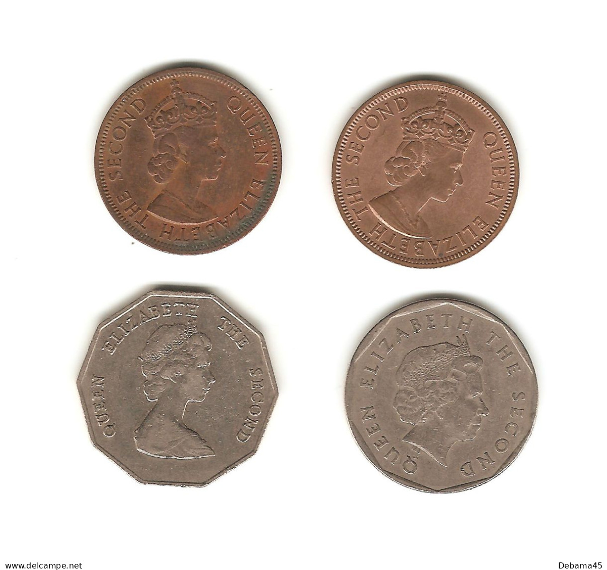 336/ Caraïbes Orientales : Elizabeth II : 2 X 1 Cent 1965 - 2 X 1 Dollar 1989 Et 2004 - Territoires Britanniques Des Caraïbes