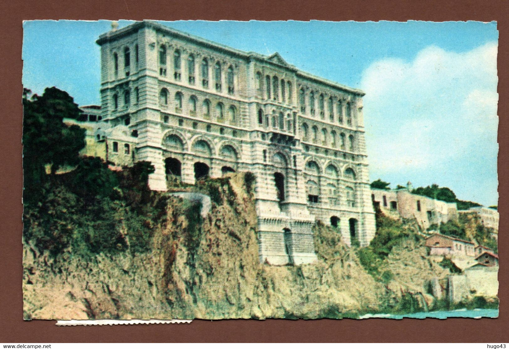 (RECTO / VERSO) MONACO EN 1966 - N° 1 - MUSEE OCEANOGRAPHIQUE - BEAU TIMBRE ET FLAMME DE MONACO - FORMAT CPA - Oceanografisch Museum