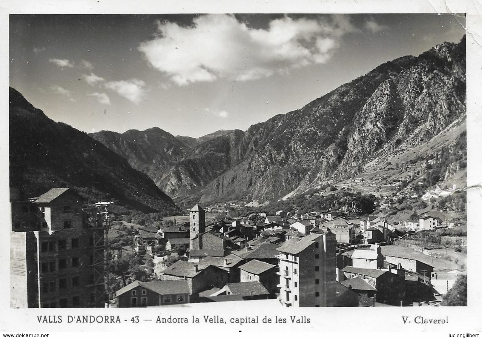 ANDORRE   -  TIMBRE  N° 147  -  CROIX GOTHIQUE  -  1955    -  SEUL SUR LETTRE - Briefe U. Dokumente