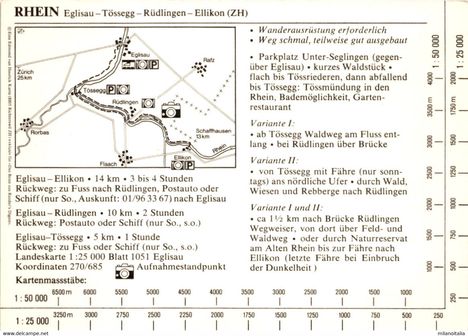 Rhein - Eglisau - Ellikon (ZH) - Wanderkarte - Eglisau