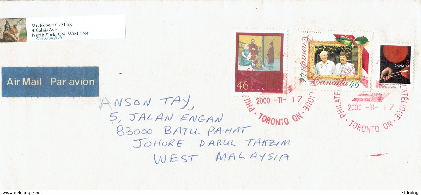 C1 : Canada - Christmas, Jesus, Personality, Stamps Used On Covers - Lettres & Documents