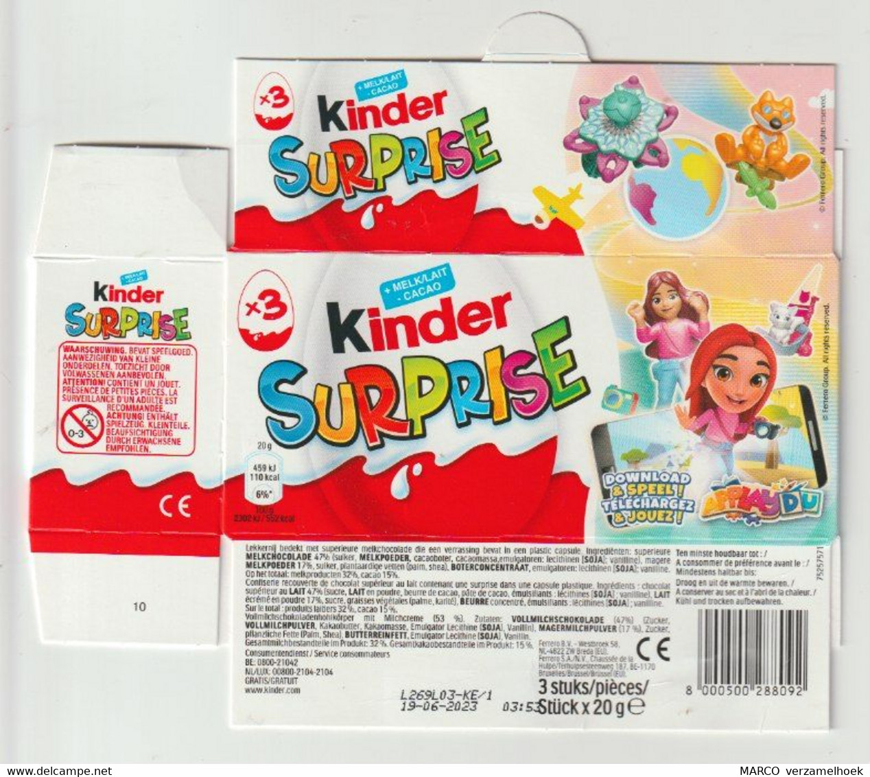 Box-doos-verpakking FERRERO Kinder Suprise 2022 Breda Nederland (NL) Applaydu - Sonstige & Ohne Zuordnung