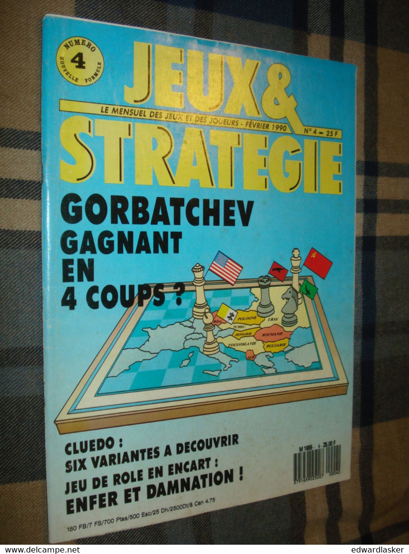 Revue JEUX ET STRATEGIE N°4 - 1990 - échecs, Cluedo, Jeux De Rôle, Etc - Giochi Di Ruolo