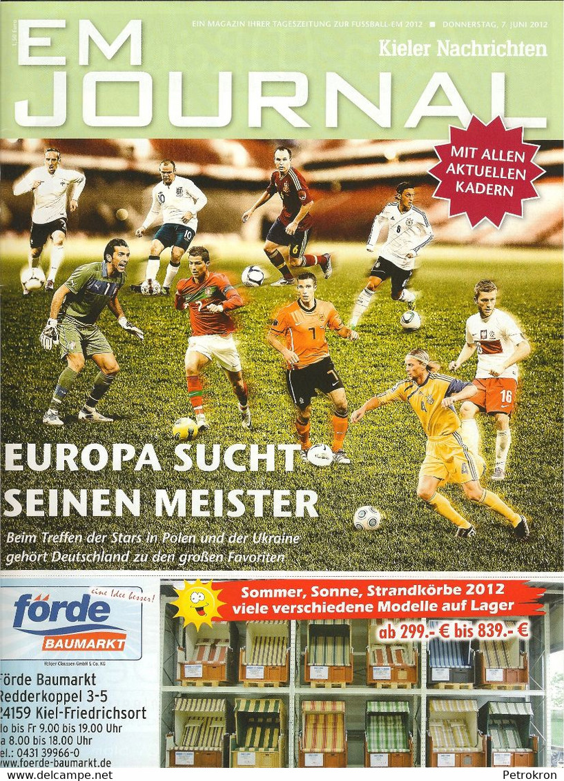 Journal Fußball EM 2012 Deutschland Polen Ukraine Kieler Nachrichten - Sports