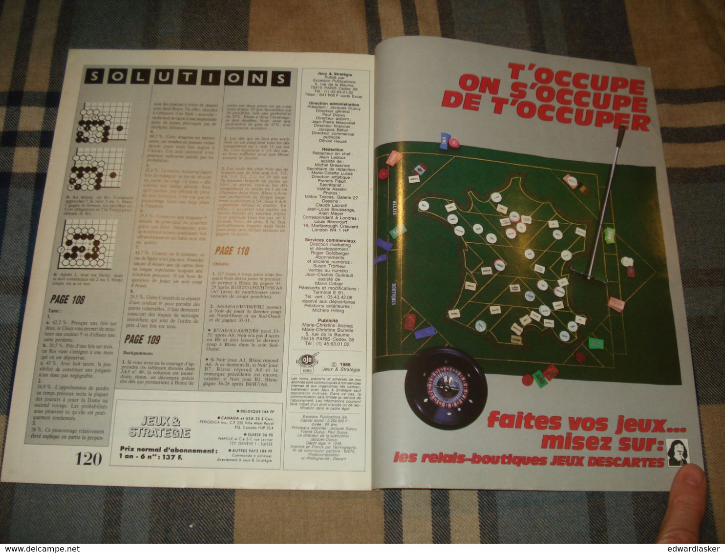 Revue JEUX ET STRATEGIE N°50 - 1988 - échecs, Jeux De Rôle, Go, Scrabble, Etc - Plays Of Role