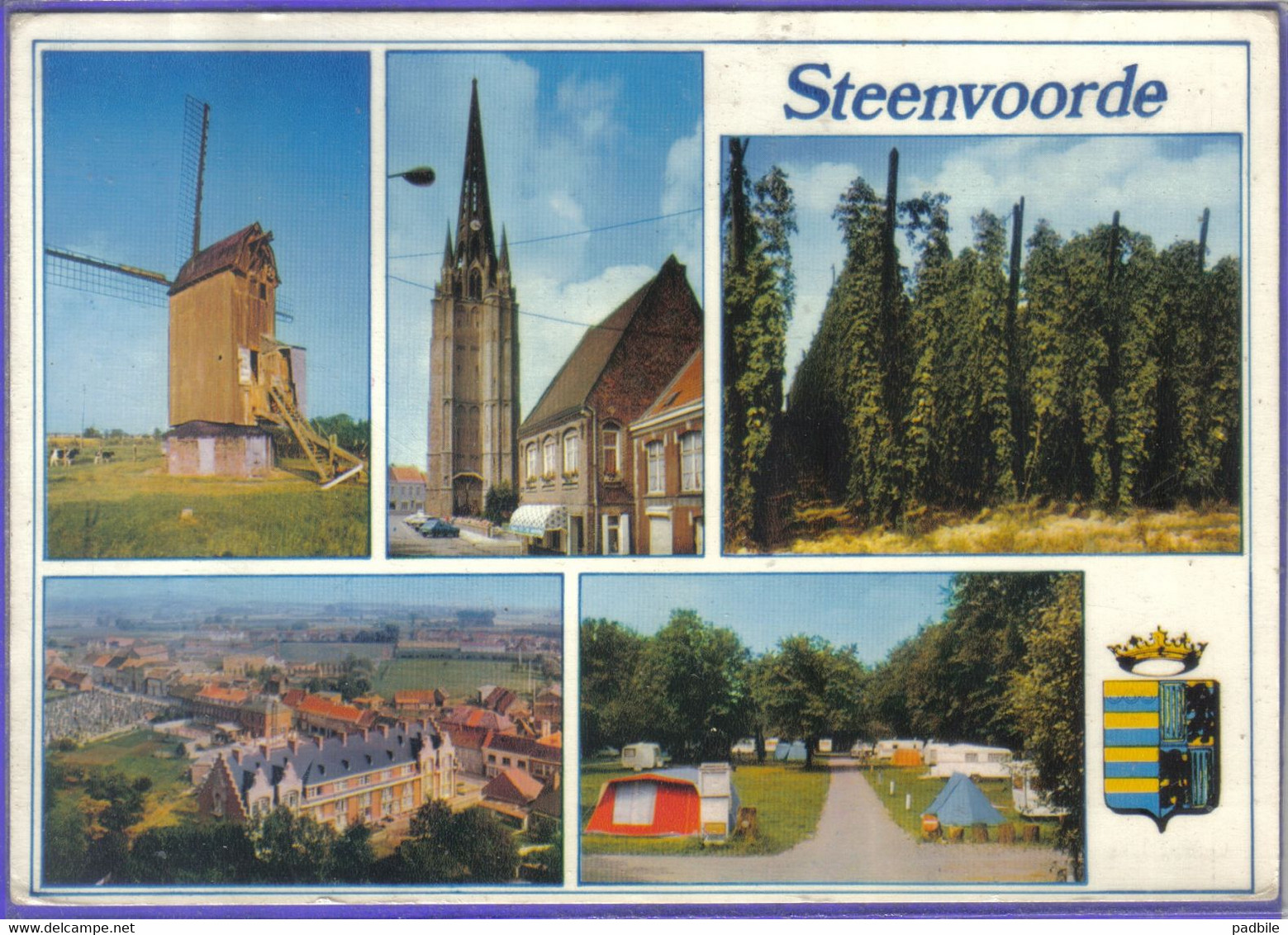 Carte Postale 59. Steenvoorde  Le Moulin Le Camping  Le Houblon    Très Beau Plan - Steenvoorde