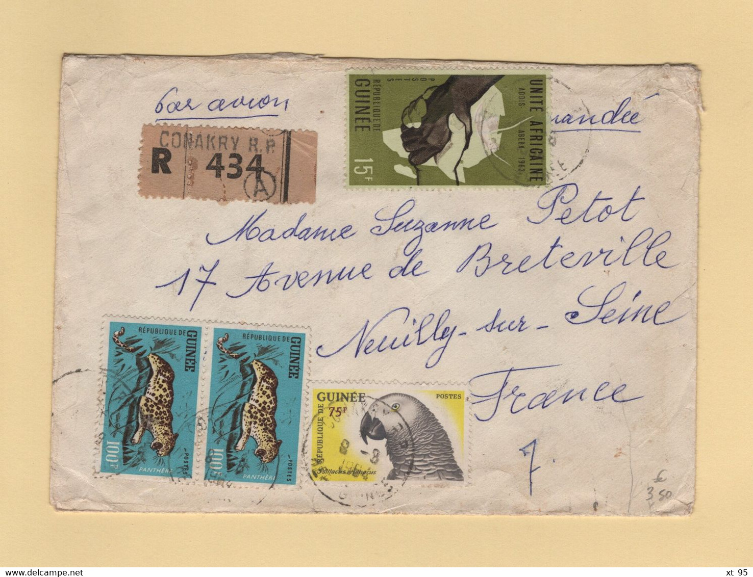 Guinee - Conakry - 1964 - Recommande Destination France - Guinea (1958-...)